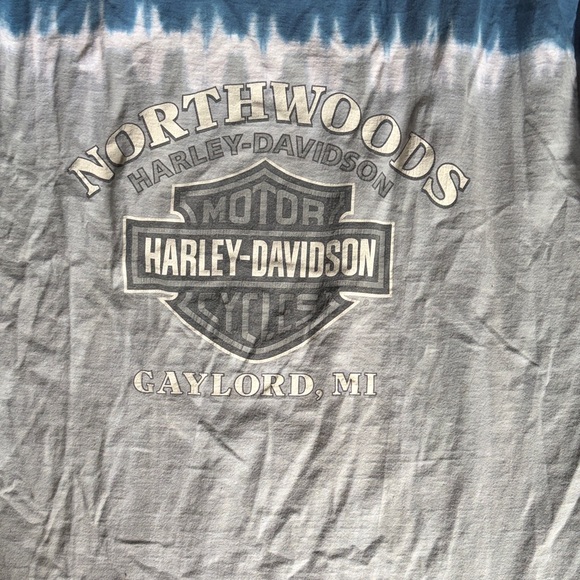 Harley-Davidson Blue & White Ombre Long Sleeve Tee - Picture 8 of 8